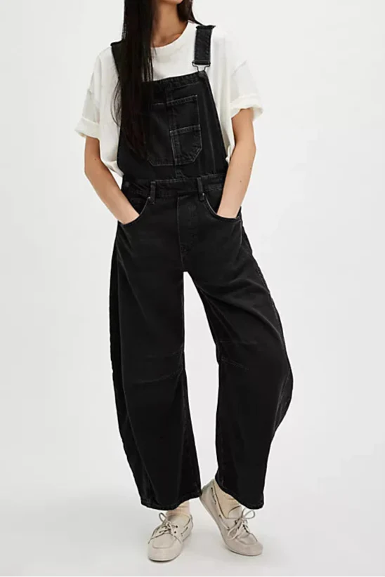 Calvia Wide-Leg Denim Overalls Causal Pant - Seldom Seen Styles