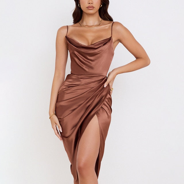 Carole Spaghetti Strap Midi Dress - Seldom Seen Styles