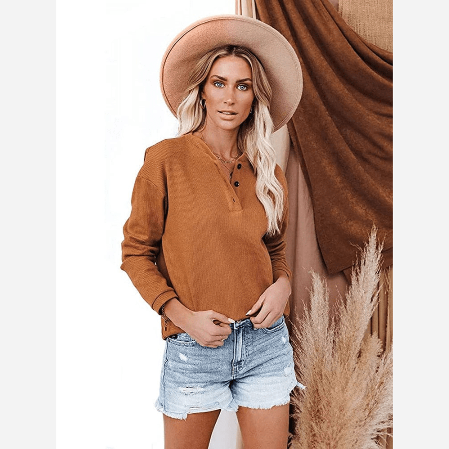 Casual Button Up Long Sleeve Shirt - Seldom Seen Styles