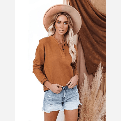 Casual Button Up Long Sleeve Shirt - Seldom Seen Styles