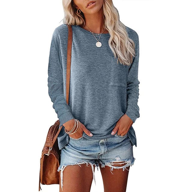 Casual Long Sleeve Shirt with Pocket - Seldom Seen Styles