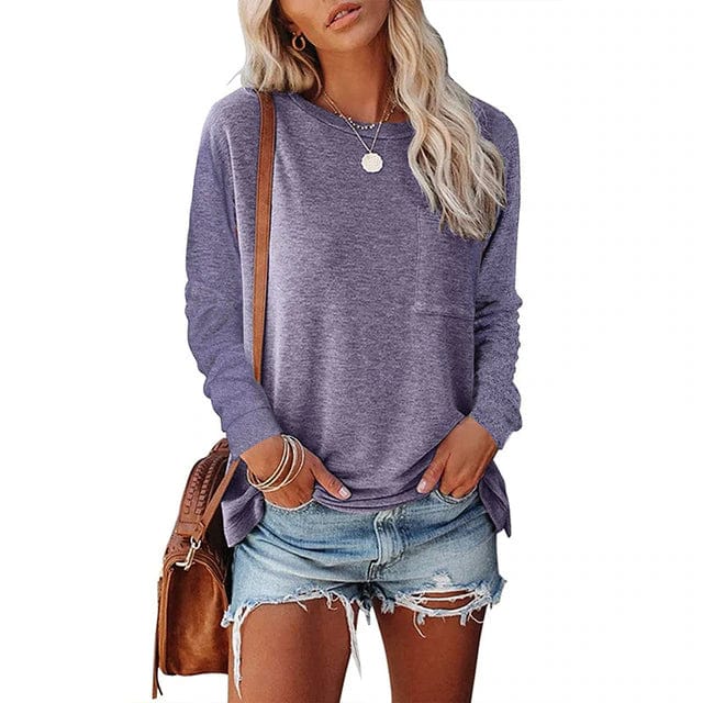 Casual Long Sleeve Shirt with Pocket - Seldom Seen Styles