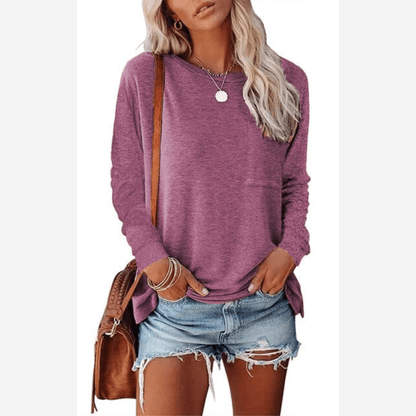 Casual Long Sleeve Shirt with Pocket - Seldom Seen Styles