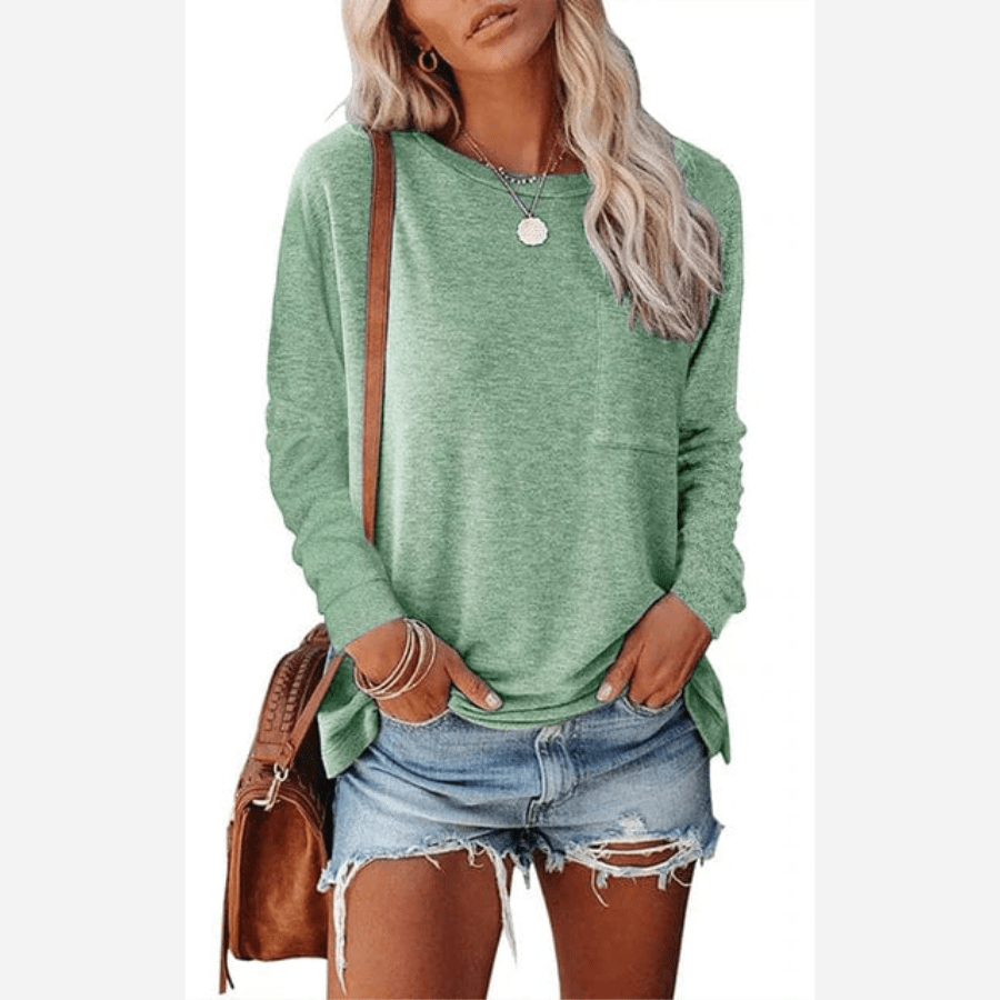 Casual Long Sleeve Shirt with Pocket - Seldom Seen Styles