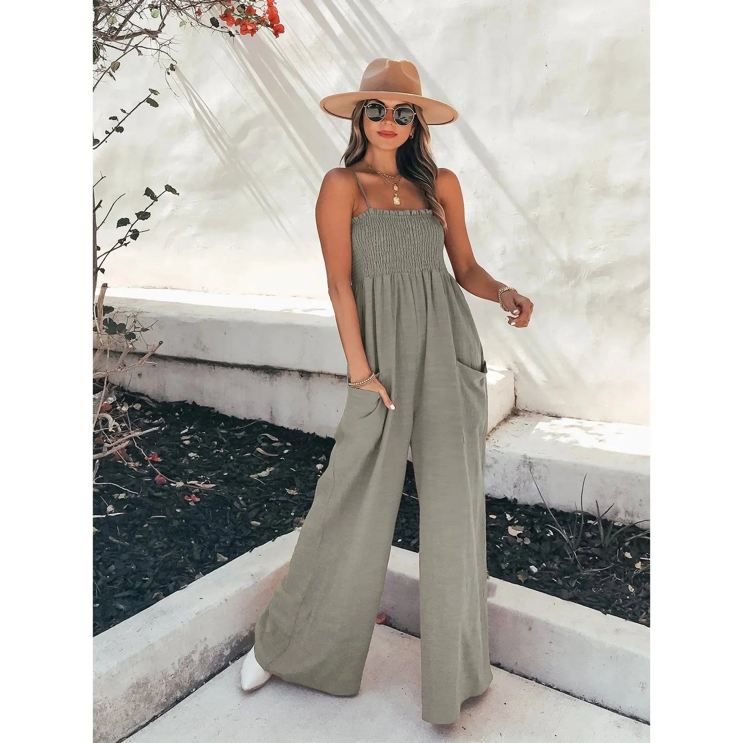 Casual Spaghetti Strap Jumpsuit Rompers - Seldom Seen Styles