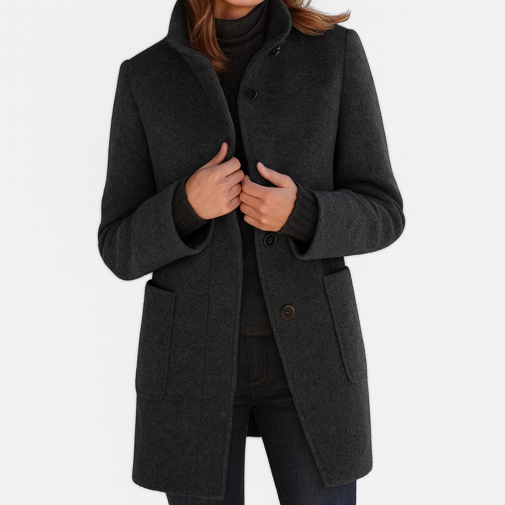 Ariella | Sleek High-Collar Coat