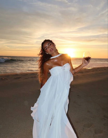 Collins | Ruffle Strapless Maxi Dress - Seldom Seen Styles