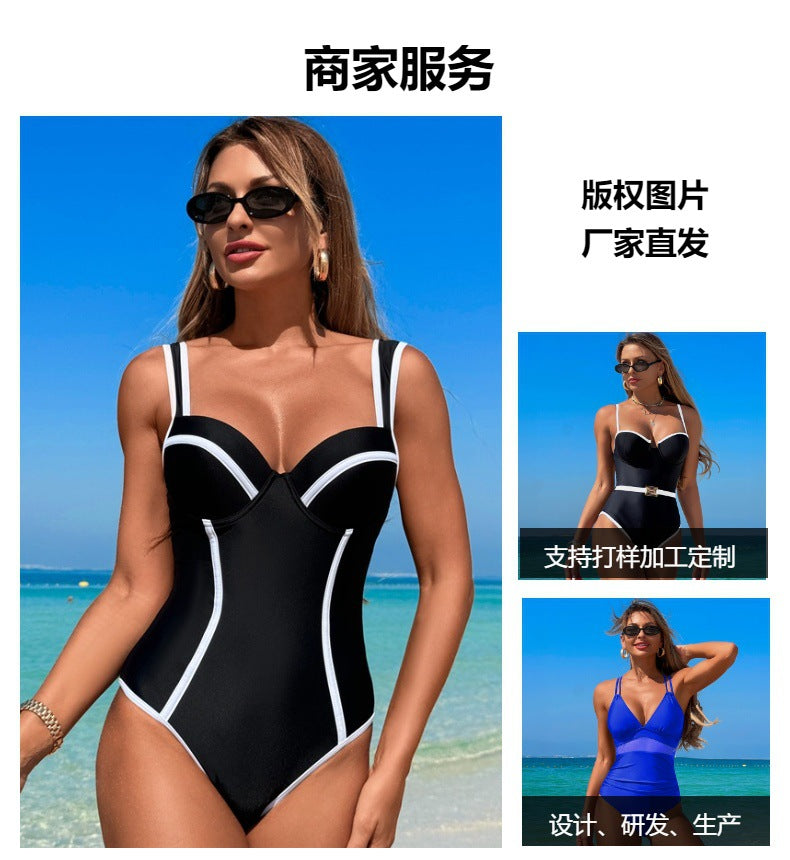 Compression Racing Women's European and American One-Piece Sports Swimsuit ins Elegant High-End Swimsuit - Seldom Seen Styles