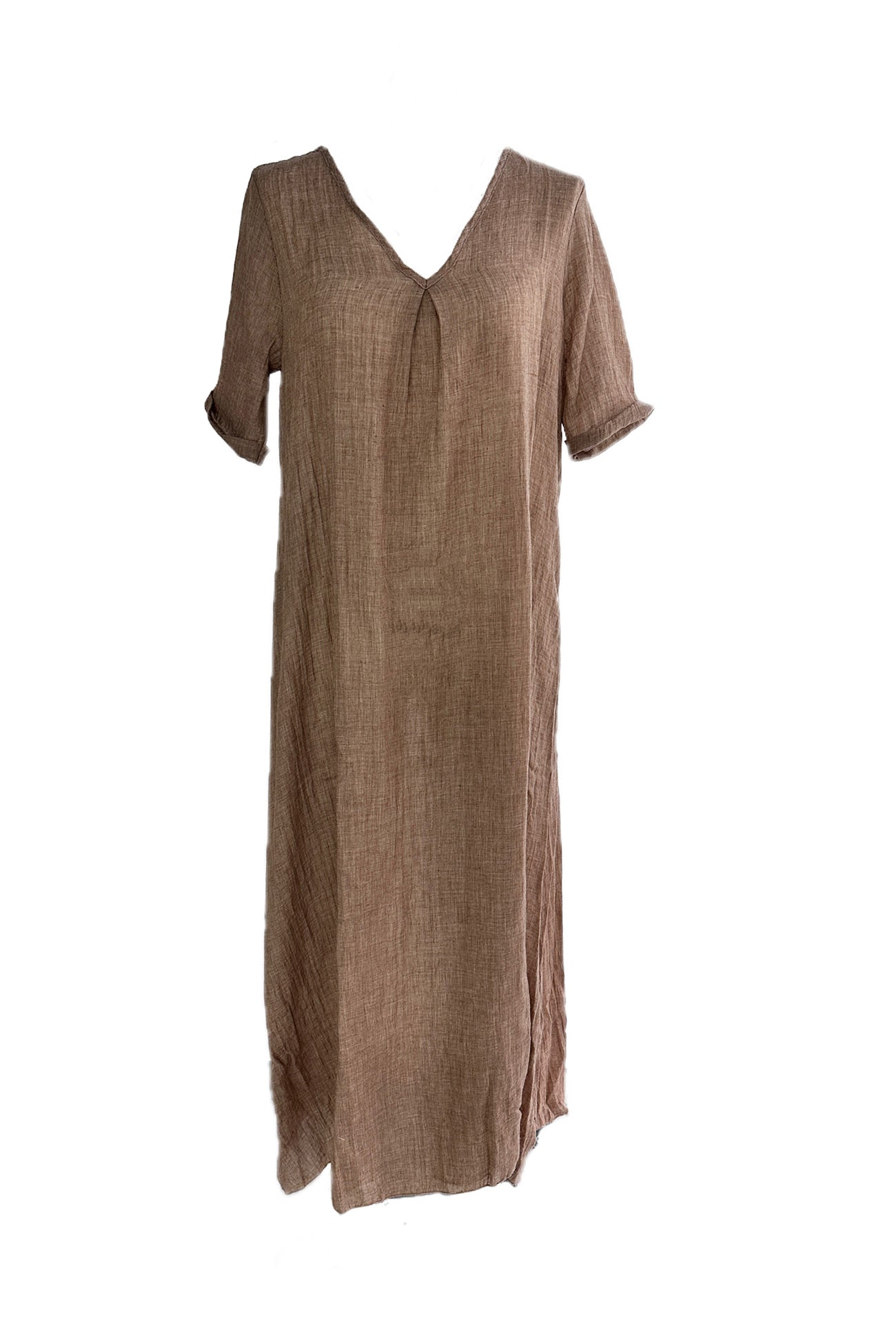 Cotton Solid V Neck Midi Dress - Seldom Seen Styles
