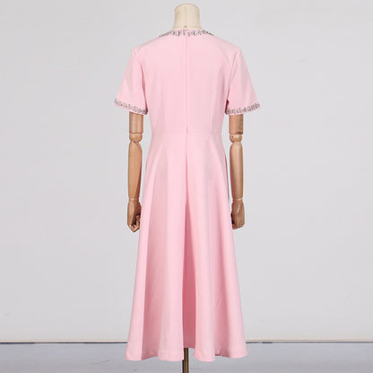 Cutout Midi Dress with Crystal Embroidery and Bow Details- - Seldom Seen Styles