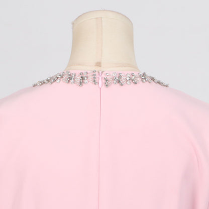 Cutout Midi Dress with Crystal Embroidery and Bow Details- - Seldom Seen Styles