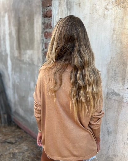 BANGLI - Casual Washed-Pattern Knit Top