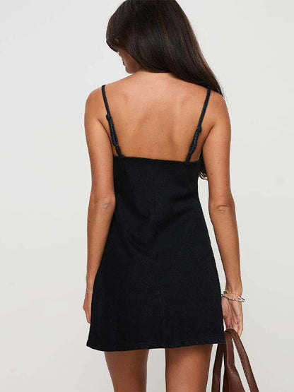 Delilah Cutout Denim Mini Dress - Seldom Seen Styles