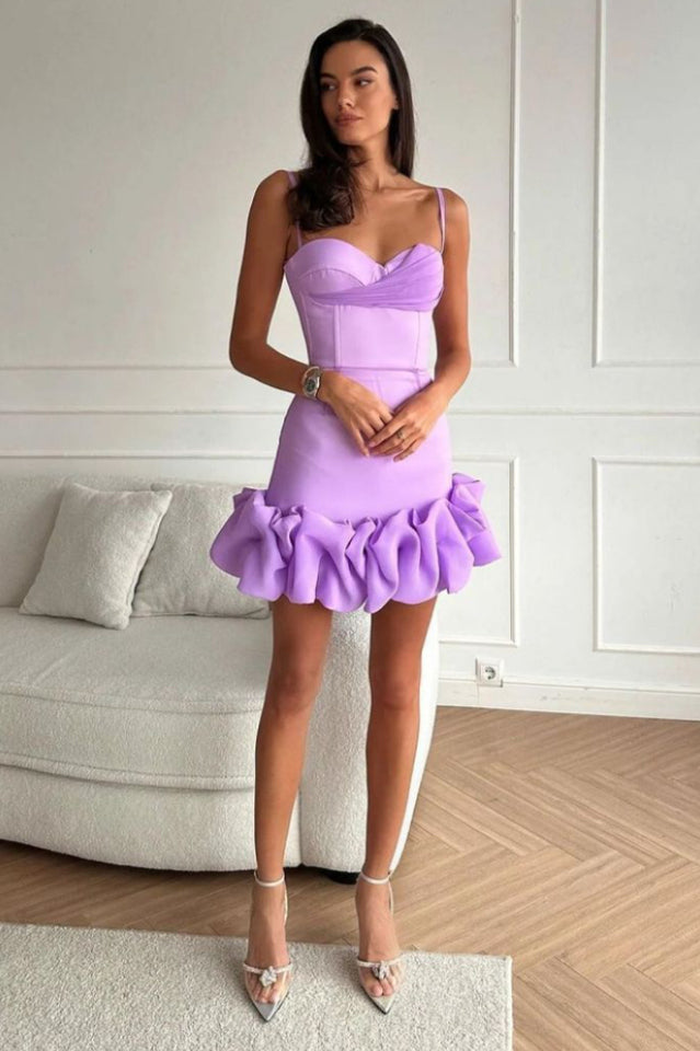 Draped Ruffle Mini Bustier Dress - Seldom Seen Styles