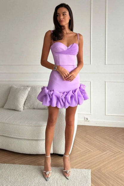 Draped Ruffle Mini Bustier Dress - Seldom Seen Styles