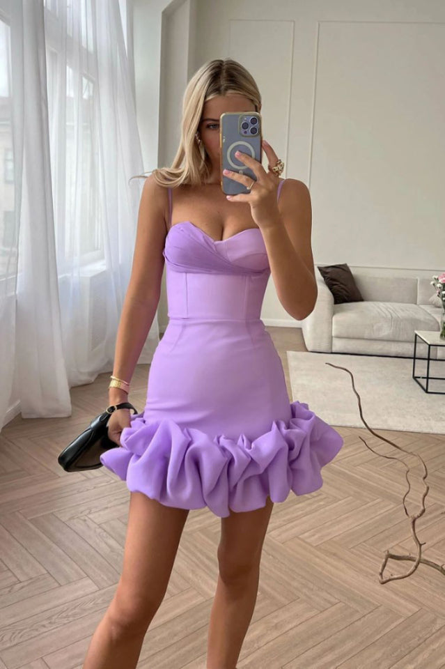 Draped Ruffle Mini Bustier Dress - Seldom Seen Styles