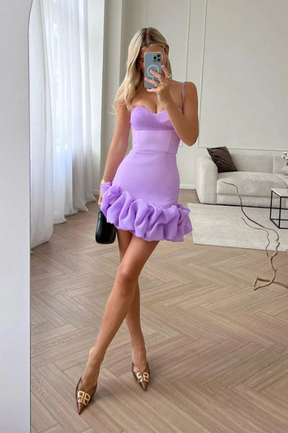 Draped Ruffle Mini Bustier Dress - Seldom Seen Styles