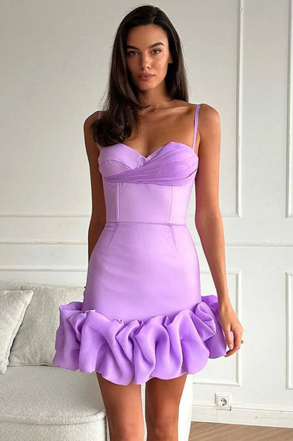 Draped Ruffle Mini Bustier Dress - Seldom Seen Styles