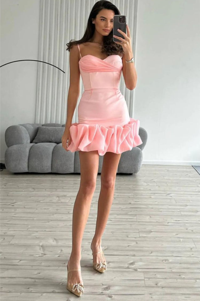 Draped Ruffle Mini Bustier Dress - Seldom Seen Styles