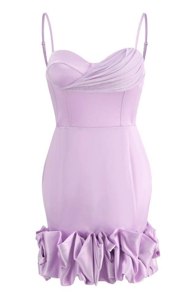 Draped Ruffle Mini Bustier Dress - Seldom Seen Styles