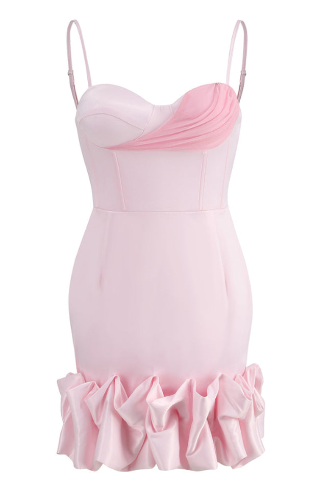 Draped Ruffle Mini Bustier Dress - Seldom Seen Styles