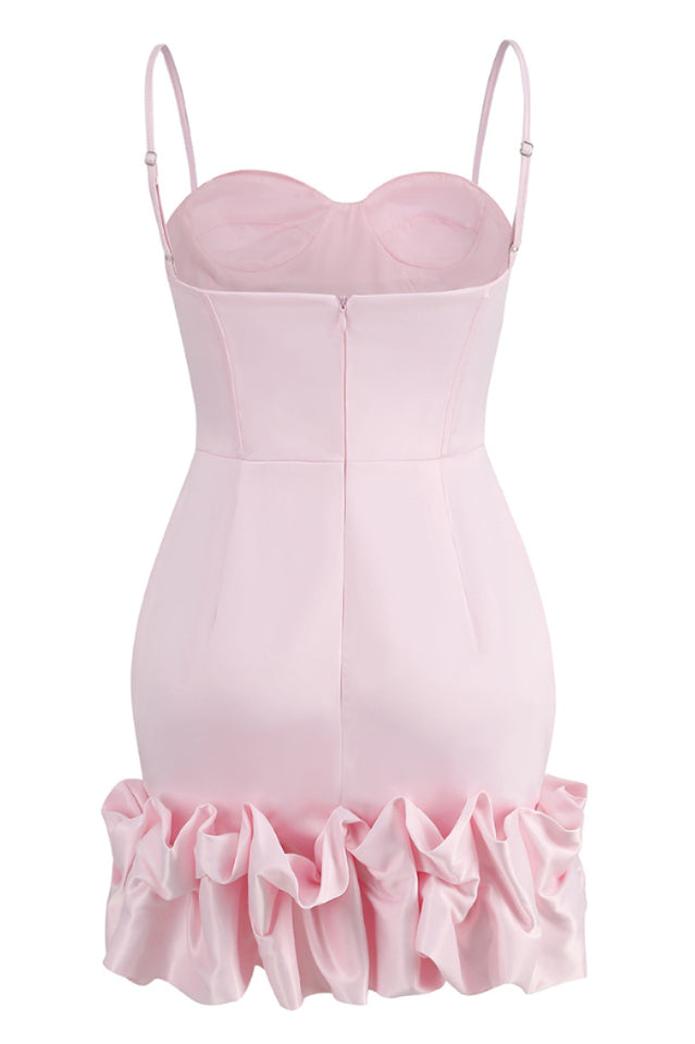 Draped Ruffle Mini Bustier Dress - Seldom Seen Styles