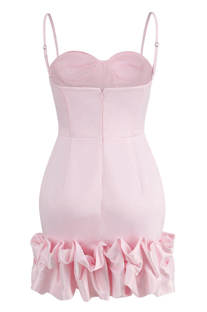Draped Ruffle Mini Bustier Dress - Seldom Seen Styles