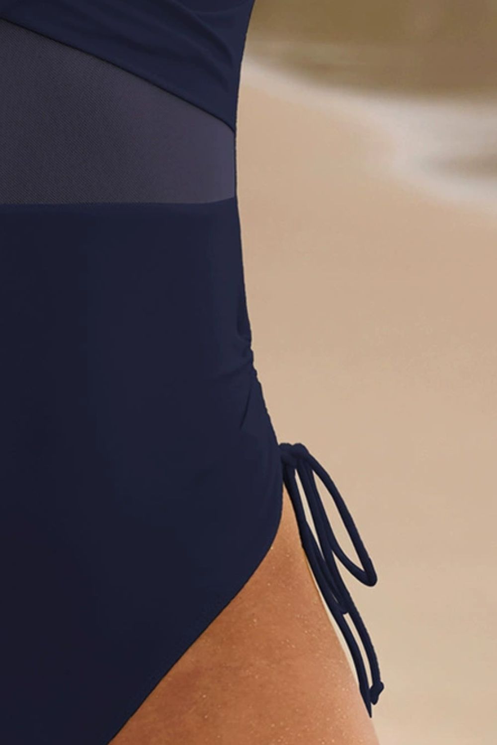 Drawstring Ruched V-Neck One-Piece Swimwear - Seldom Seen Styles