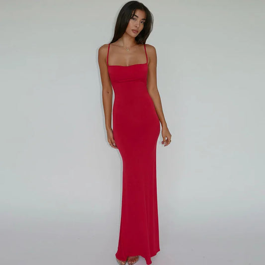 EVILIA MAXI DRESS Solid Color Sundresse - Seldom Seen Styles