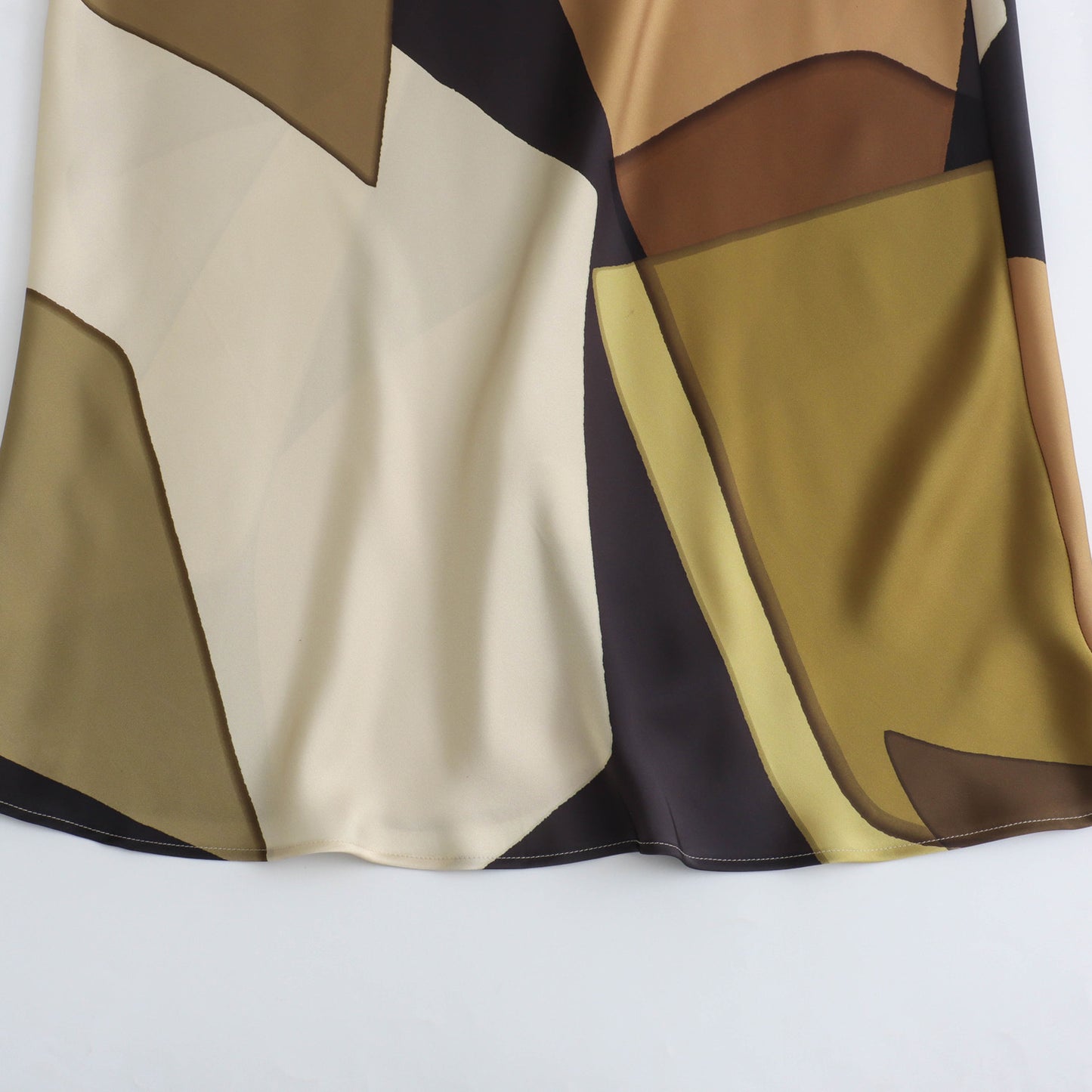 Ekala Twist Printed Maxi Dress Casual Pleated Satin Texture Long Dress - Seldom Seen Styles