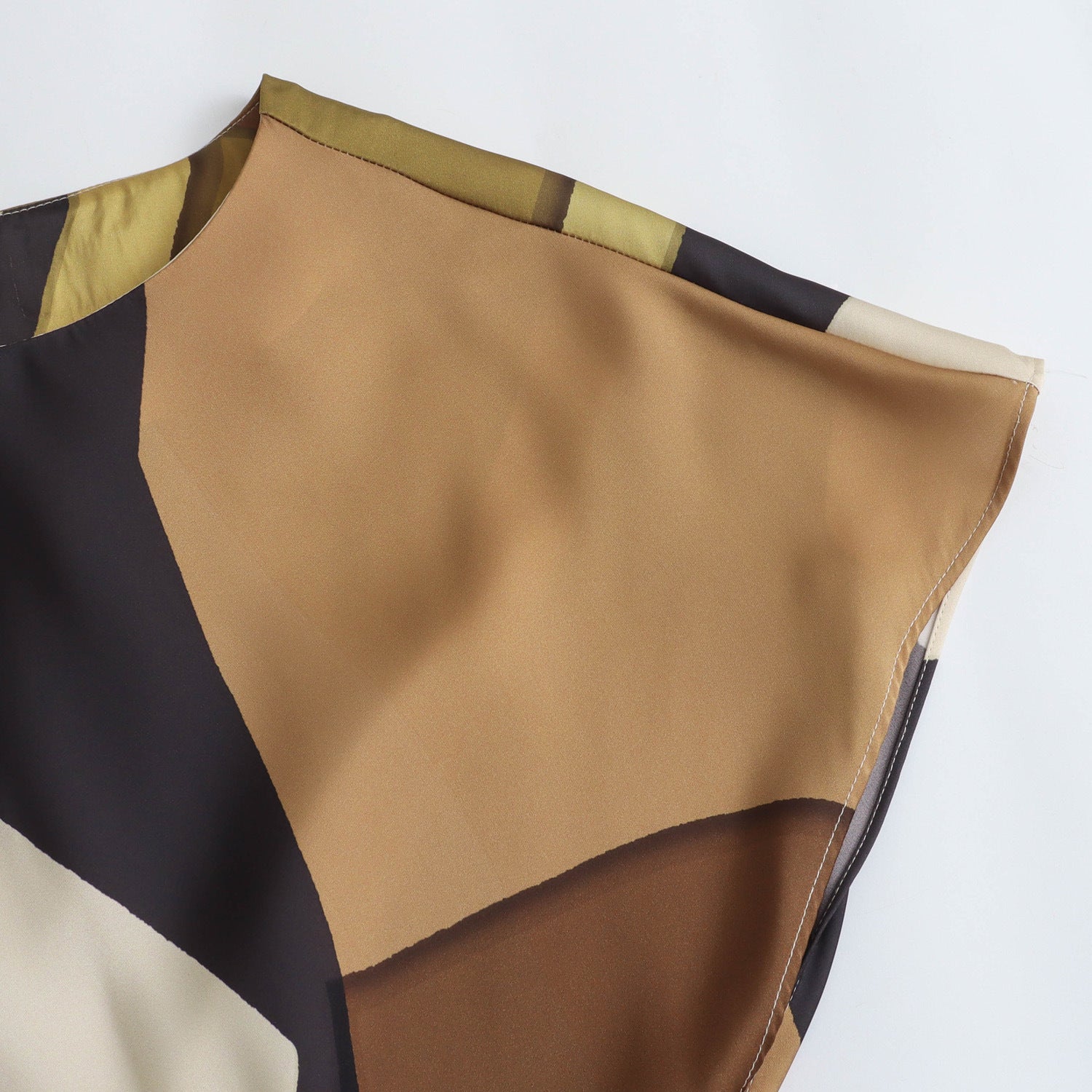 Ekala Twist Printed Maxi Dress Casual Pleated Satin Texture Long Dress - Seldom Seen Styles