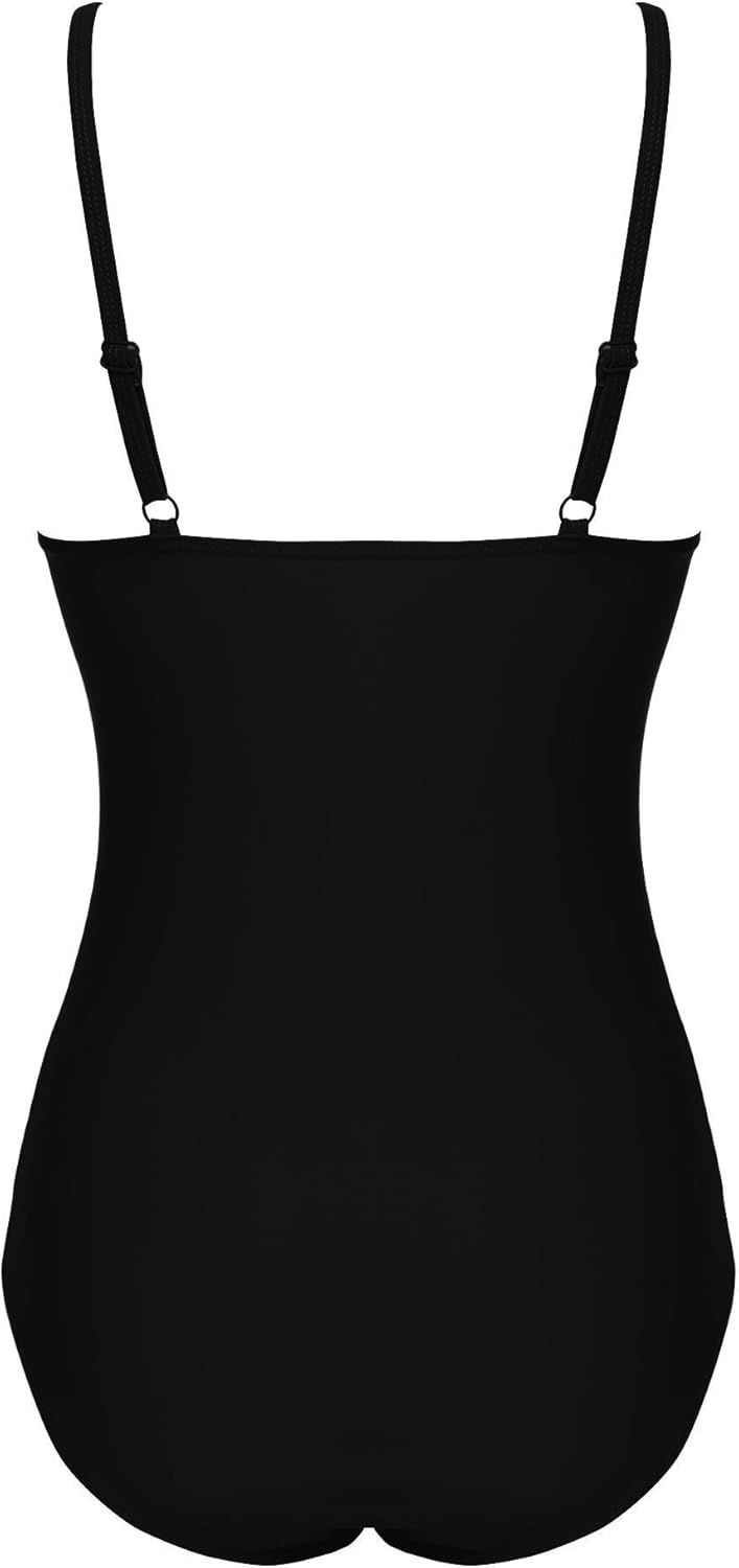 Ekouaer Women's One Piece Swimsuit Ruched Tummy Control Bathing Suits Vintage Retro Push Up Swimwear - Seldom Seen Styles