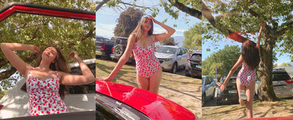 Ekouaer Women's One Piece Swimsuit Ruched Tummy Control Bathing Suits Vintage Retro Push Up Swimwear - Seldom Seen Styles