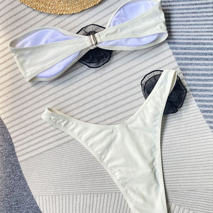 Elaine Rose Accent Strapless Bikini Set - Seldom Seen Styles