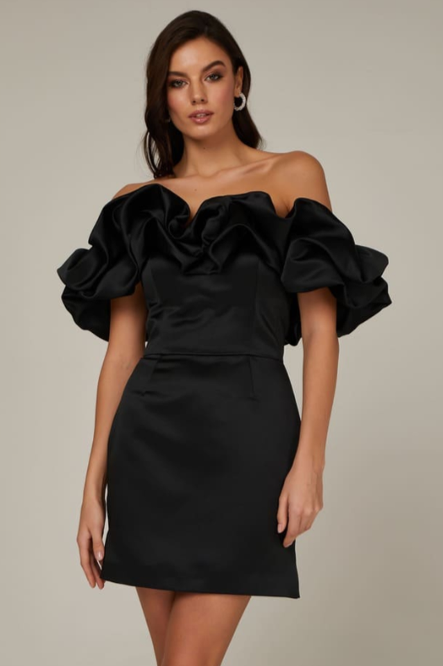 Elastic Mystic Satin Dress - Seldom Seen Styles