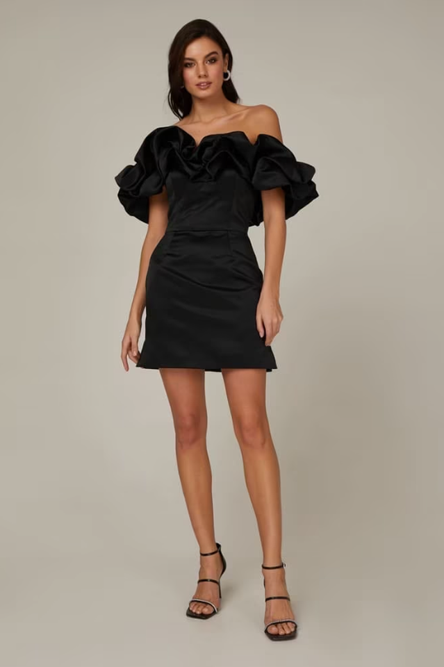 Elastic Mystic Satin Dress - Seldom Seen Styles