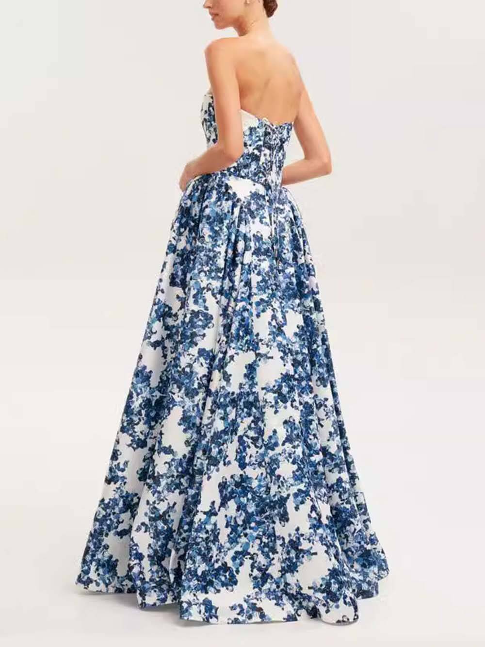 Elegant Strapless Printed String Maxi Dress - Seldom Seen Styles