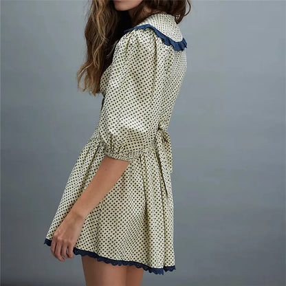 Ellen Lace Collar Mini Dress shirt dress dresses - Seldom Seen Styles