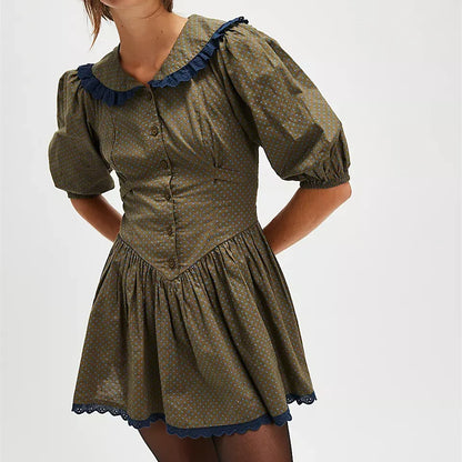 Ellen Lace Collar Mini Dress shirt dress dresses - Seldom Seen Styles