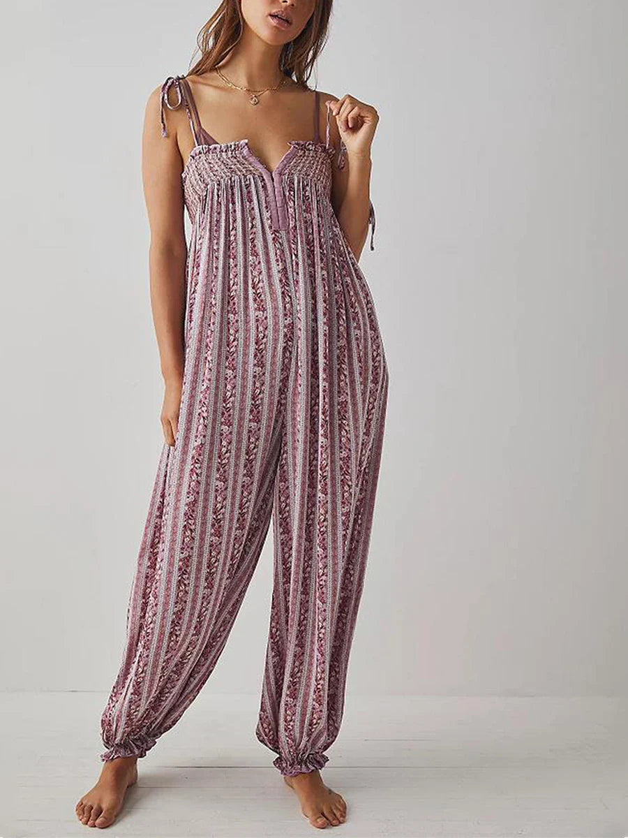 Esme Boho Jumpsuit Loose Stripes - Seldom Seen Styles