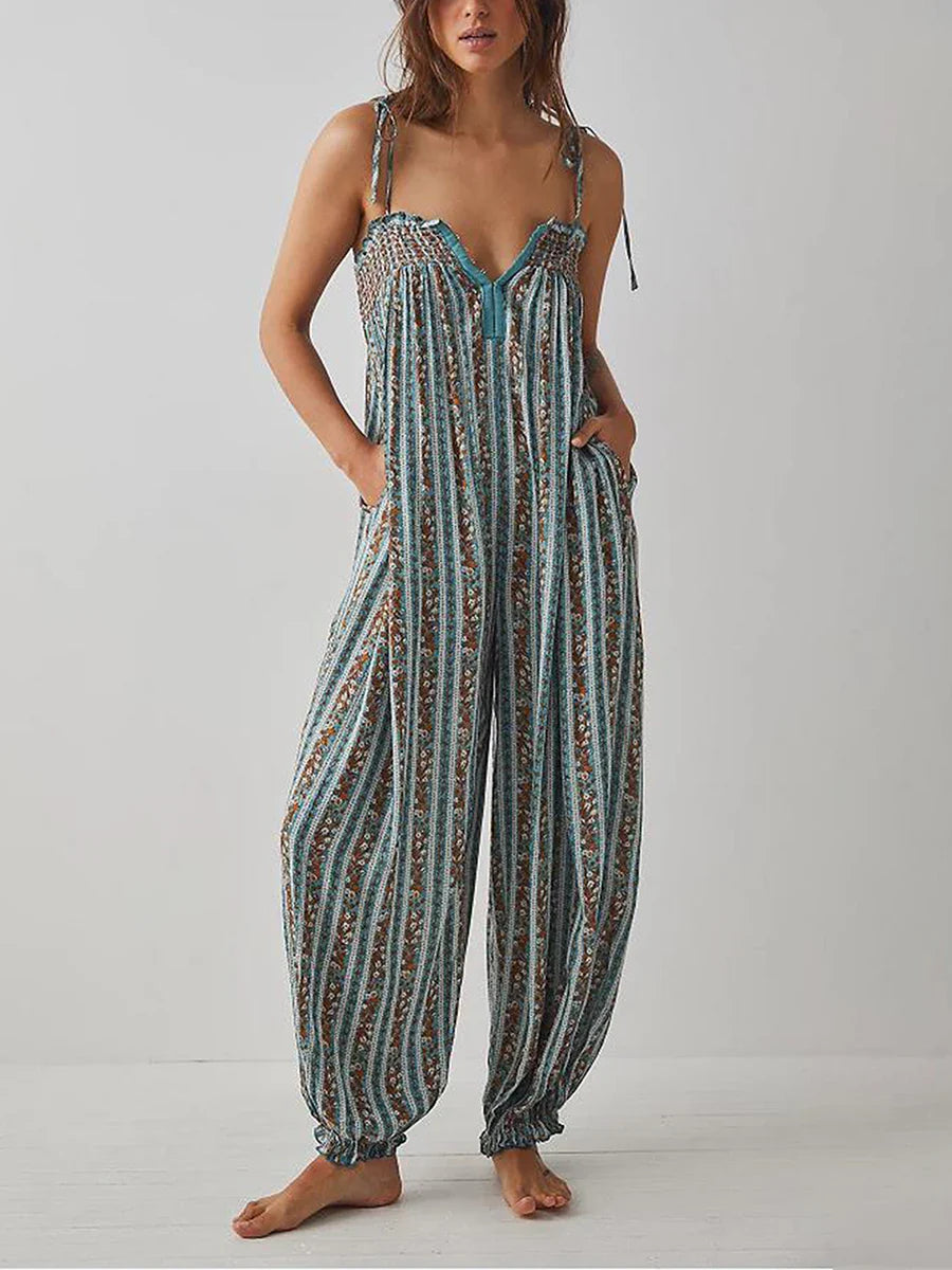 Esme Boho Jumpsuit Loose Stripes - Seldom Seen Styles