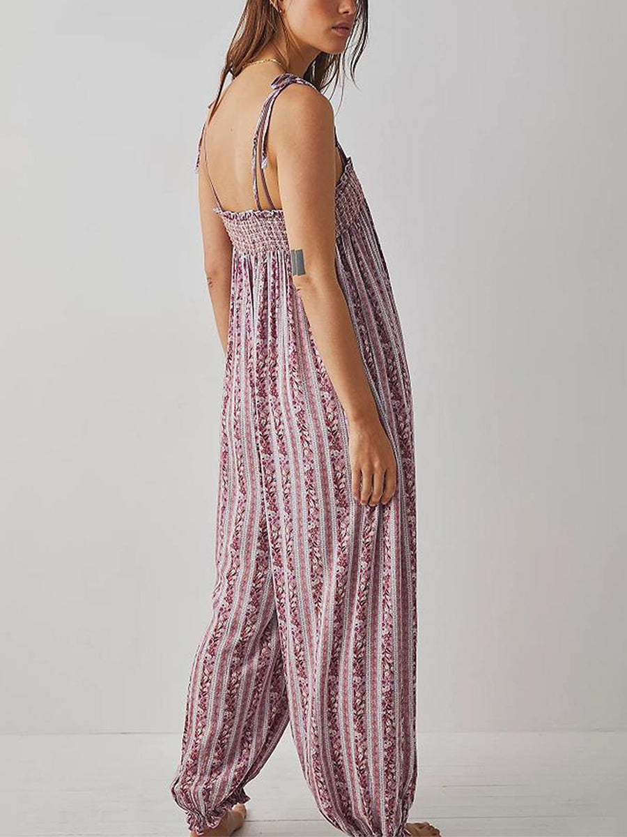 Esme Boho Jumpsuit Loose Stripes - Seldom Seen Styles