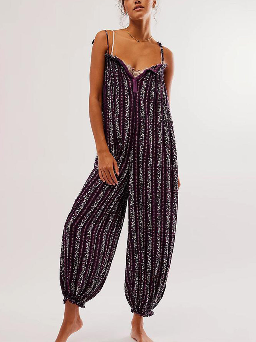 Esme Boho Jumpsuit Loose Stripes - Seldom Seen Styles