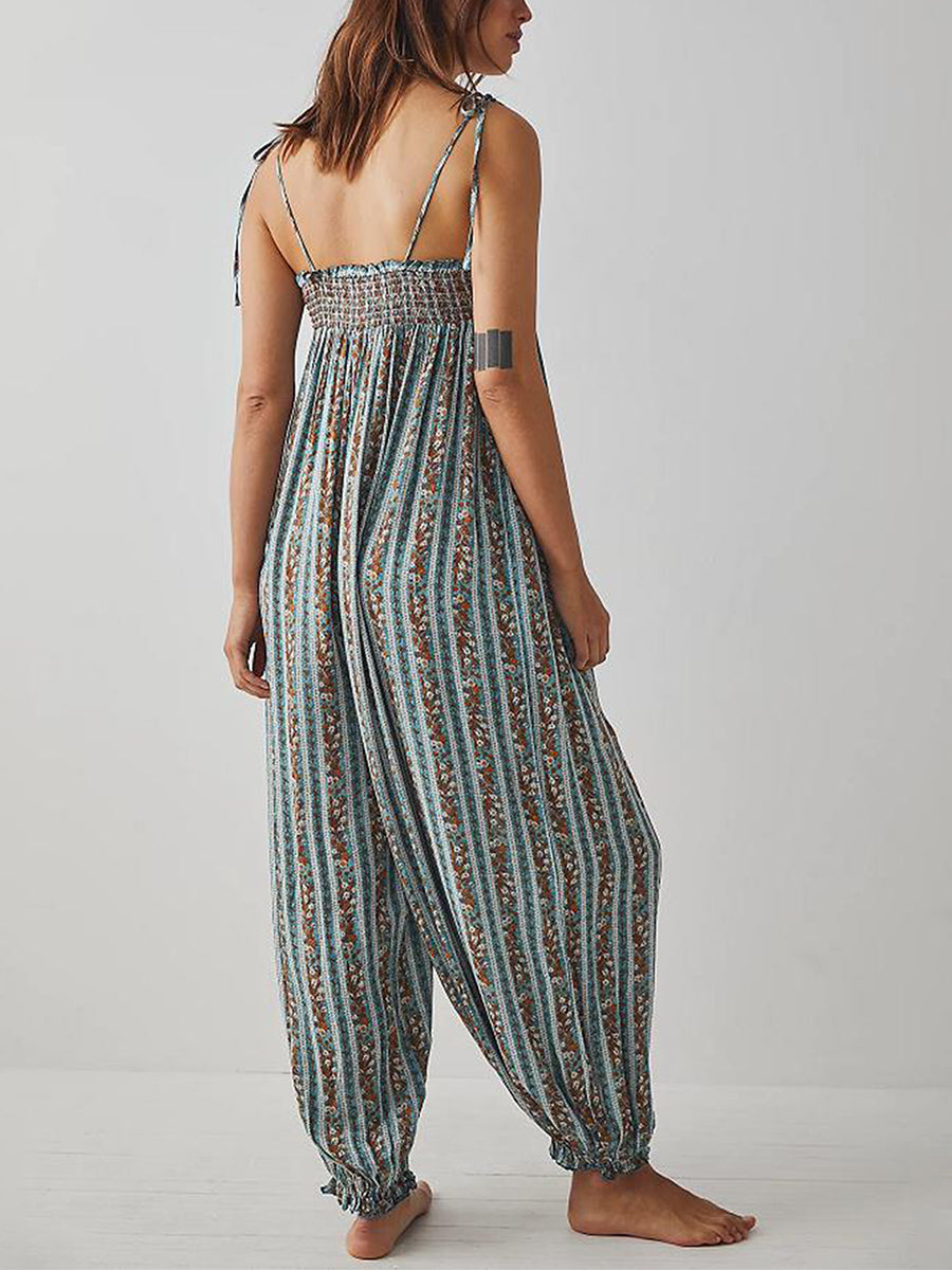 Esme Boho Jumpsuit Loose Stripes - Seldom Seen Styles