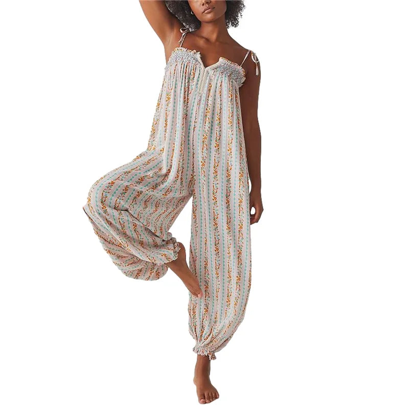 Esme Boho Jumpsuit Loose Stripes - Seldom Seen Styles