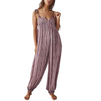 Esme Boho Jumpsuit Loose Stripes - Seldom Seen Styles