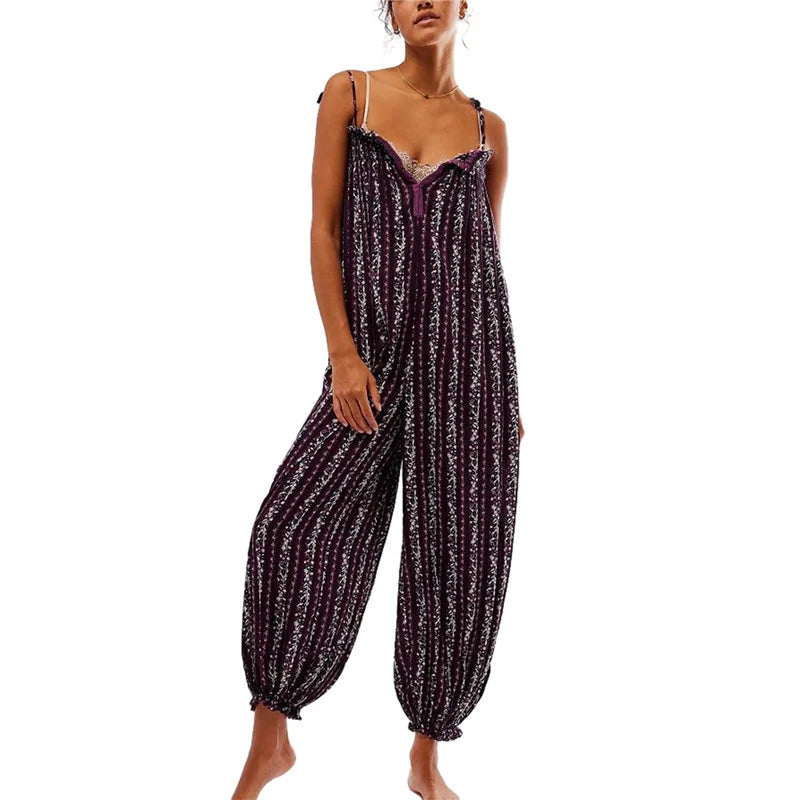 Esme Boho Jumpsuit Loose Stripes - Seldom Seen Styles
