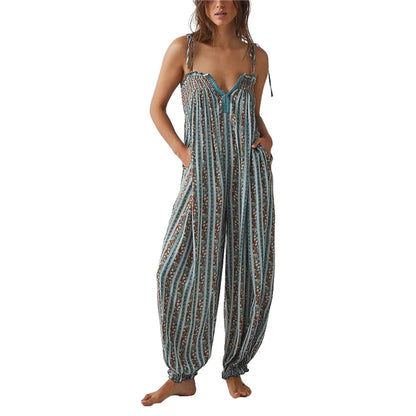 Esme Boho Jumpsuit Loose Stripes - Seldom Seen Styles