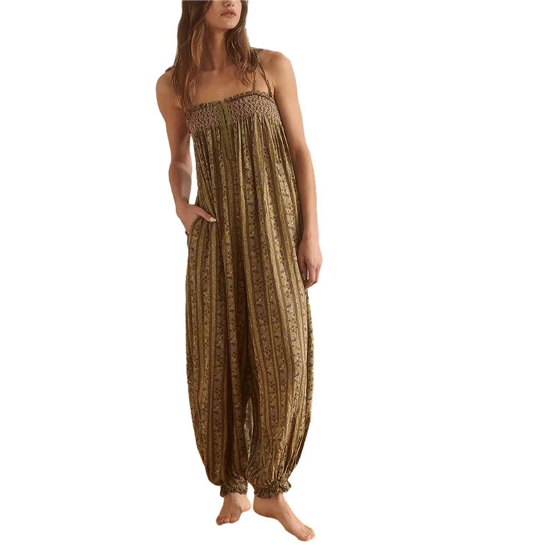 Esme Boho Jumpsuit Loose Stripes - Seldom Seen Styles