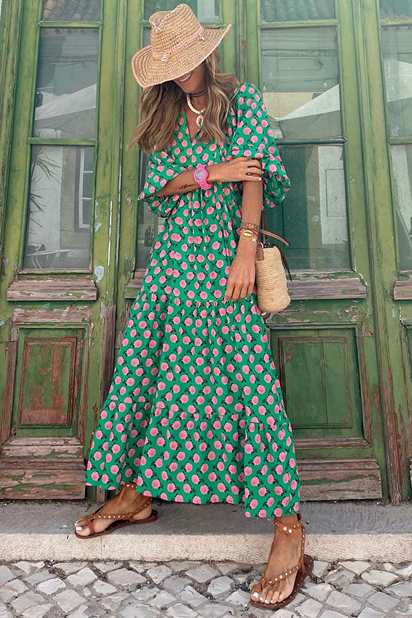 Fabulous Time Puff Sleeve Tiered Midi Dress - Seldom Seen Styles